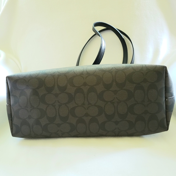Coach Black Monogram Tote Bag with Gold Accents - Picture 4 of 5